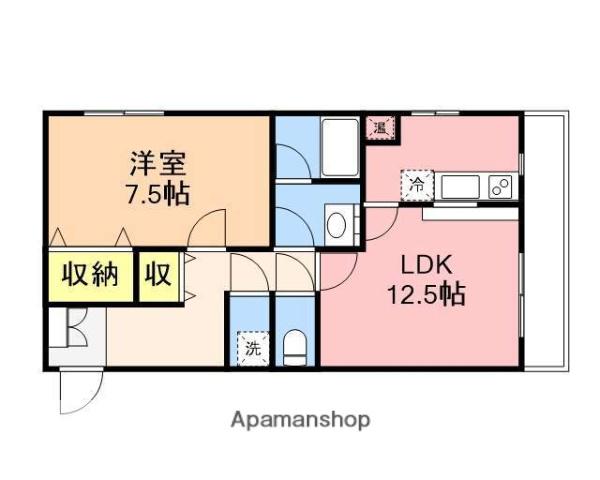 フォルトゥーナ桜(1LDK/1階)の間取り写真