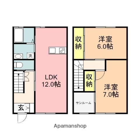 BOAメゾン(2LDK/2階)の間取り写真