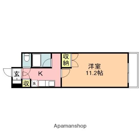 ヴィラ東中通(1K/6階)の間取り写真