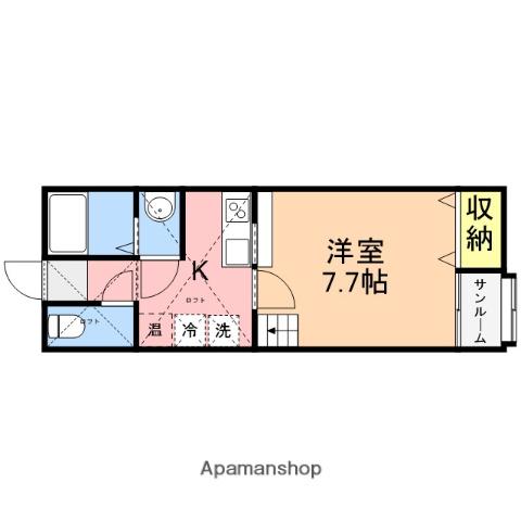 クエストY(1K/2階)の間取り写真