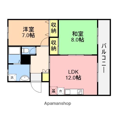 カサグランデ(2LDK/1階)の間取り写真