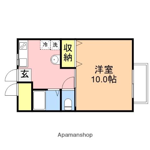カサブランカⅠ(1K/2階)の間取り写真