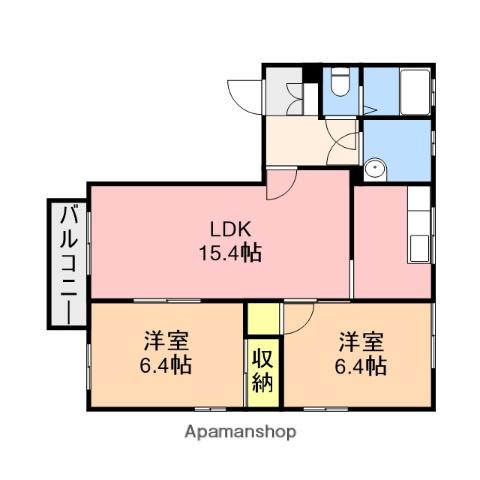 フレグランス ドール(2LDK/1階)の間取り写真