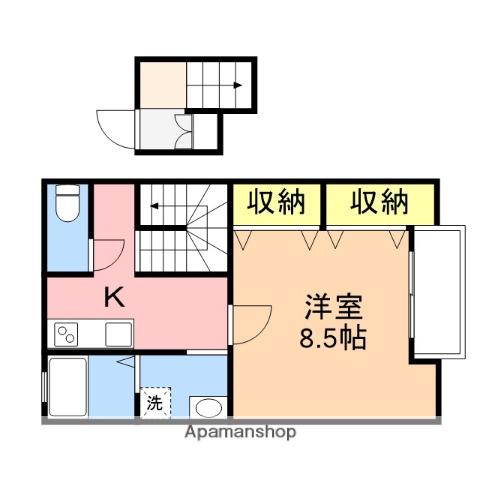 エスポワール峰(1K/2階)の間取り写真