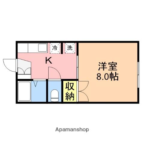 エステート近江B棟(1K/2階)の間取り写真