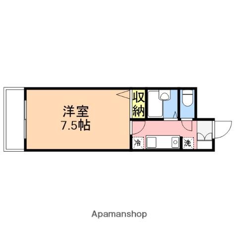 カナン花園(1K/3階)の間取り写真