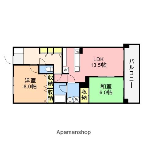 アパガーデンプレイス新潟駅(2LDK/4階)の間取り写真
