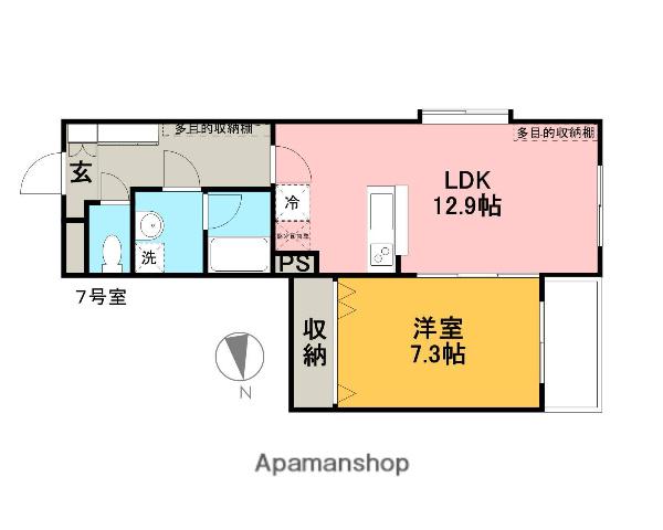 ホポロ大形本町(1LDK/4階)の間取り写真