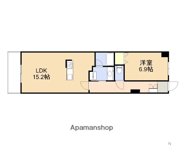アップルガーデンイースト(1LDK/7階)の間取り写真
