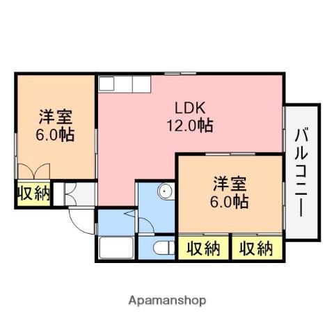 ヴィラ・ファミーユ(2LDK/1階)の間取り写真