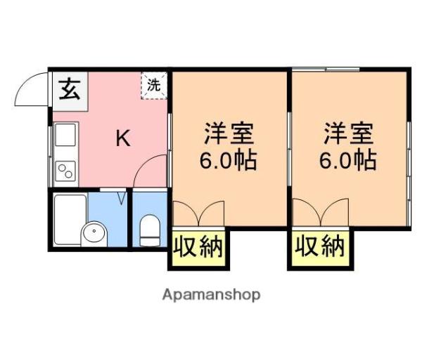 イーストマタラク(2K/1階)の間取り写真