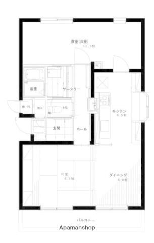 ファミーユ小金B(2LDK/4階)の間取り写真
