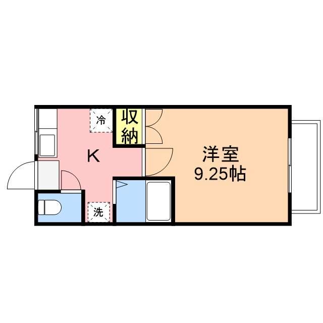 サンセリテ(1K/2階)の間取り写真