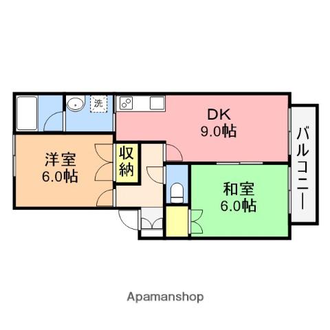 アスターアオキ(2DK/1階)の間取り写真