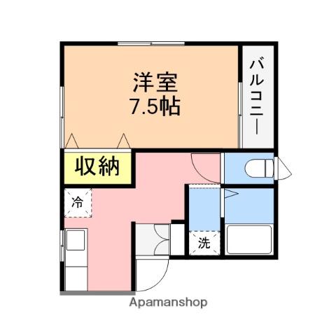 ヨーロピアンフルフル(1K/1階)の間取り写真