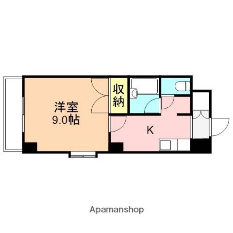 リバティプラザ東堀Ⅱ(1K/4階)の間取り写真