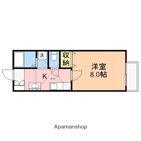 リエート東中島(1K/2階)の間取り写真