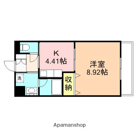 ソレイユ 2(1K/2階)の間取り写真
