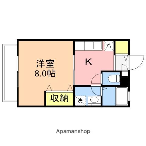 カーサ・リベルテ(1K/2階)の間取り写真