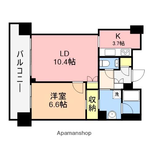 アデニウムタワー萬代橋(1LDK/5階)の間取り写真