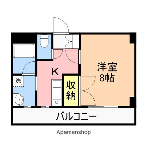 セントラルコート上大川前(1K/3階)の間取り写真