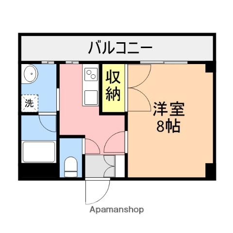 セントラルコート上大川前(1K/2階)の間取り写真