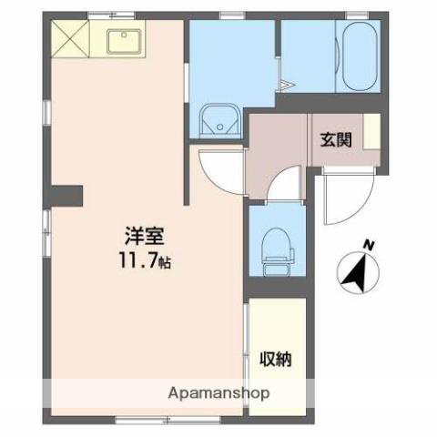 メゾン片山(ワンルーム/1階)の間取り写真