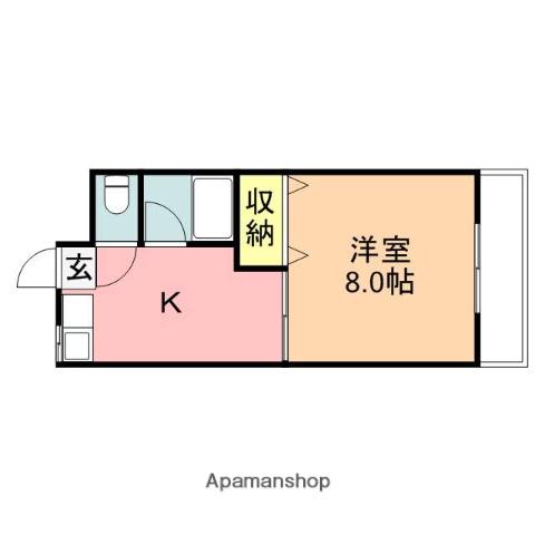 フェニックス学校町(1K/3階)の間取り写真