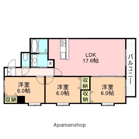 エトワール神道寺(3LDK/5階)の間取り写真