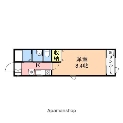 アーバン堀之内A(1K/2階)の間取り写真