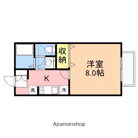 コンフォートベルA棟(1K/2階)の間取り写真