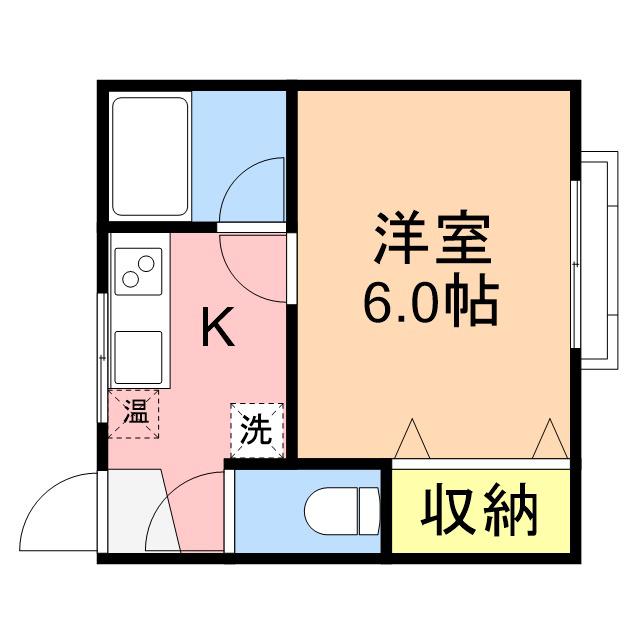 ベルテ明石(1K/1階)の間取り写真