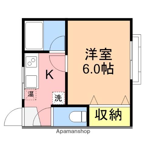 ベルテ明石(1K/2階)の間取り写真