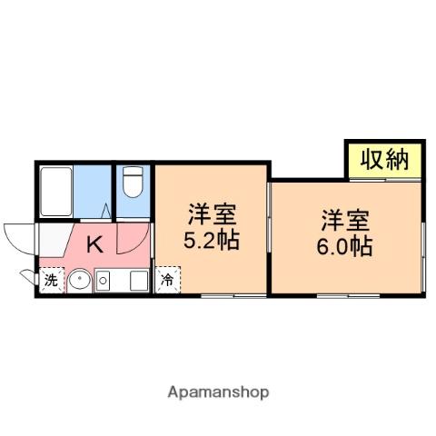 ルミエール笹口(2K/1階)の間取り写真