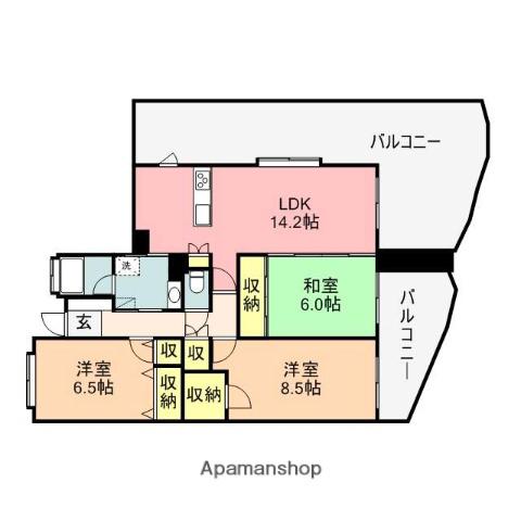 Dクラディア新潟駅前(3LDK/14階)の間取り写真