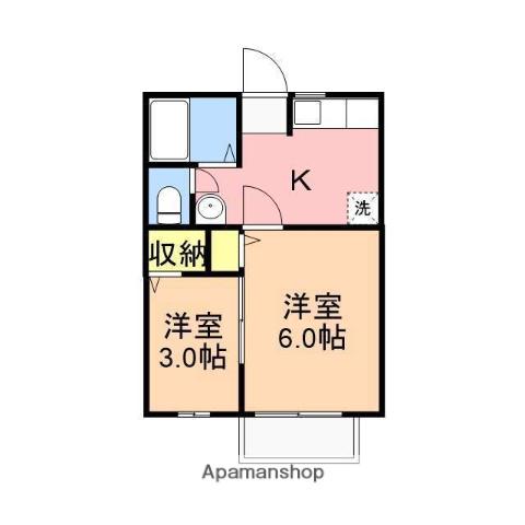 エスペランス(2K/1階)の間取り写真