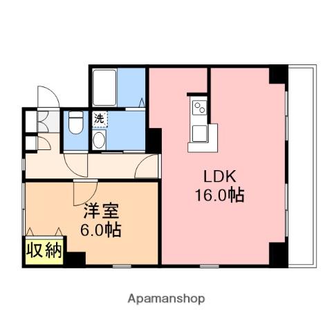 デリスガーデン女池(1LDK/2階)の間取り写真