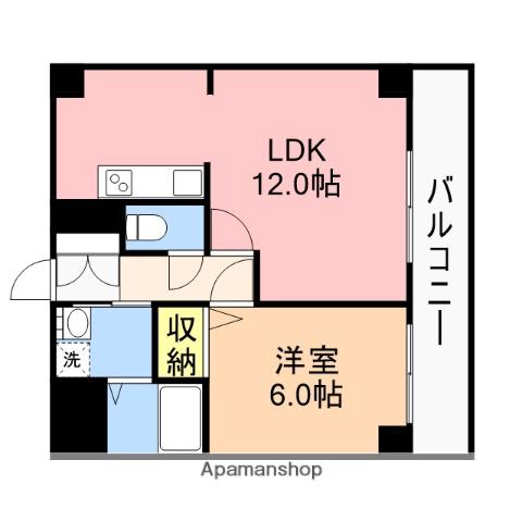 デリスガーデン女池(1LDK/3階)の間取り写真