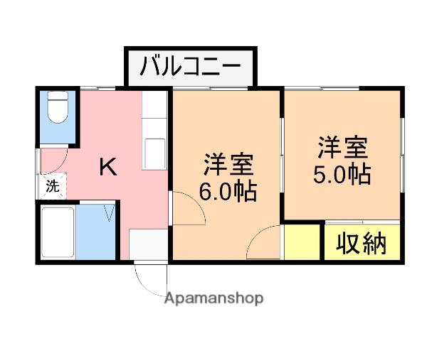 コンフォート東中島(2K/2階)の間取り写真