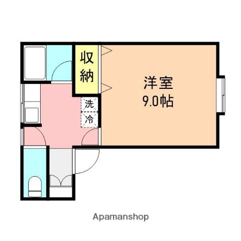 カムールヒロA(1K/1階)の間取り写真