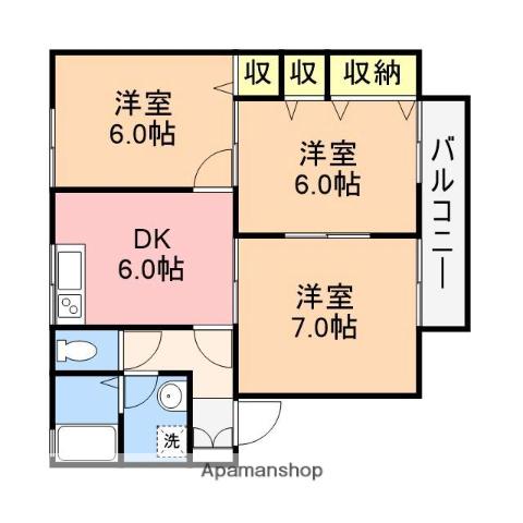 メゾン悠悠B(3DK/2階)の間取り写真