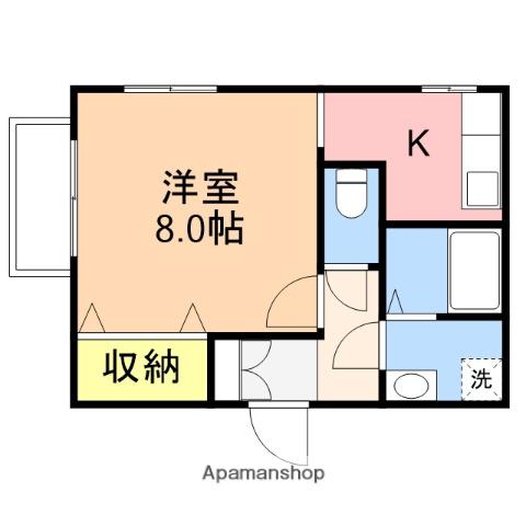 コーポたんぽぽ(1K/2階)の間取り写真