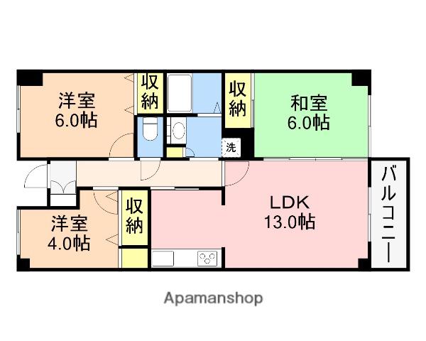 カレントさくらⅡ(3LDK/4階)の間取り写真
