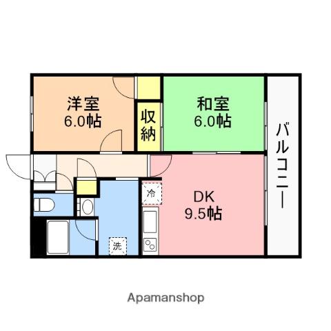 マ・メゾン(2DK/1階)の間取り写真