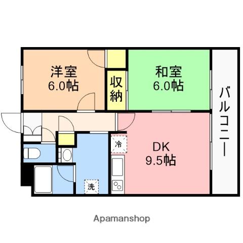 マ・メゾン(2DK/4階)の間取り写真