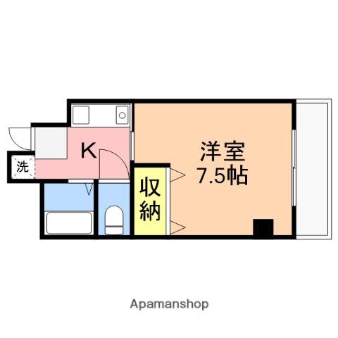 ゆうマンション(1K/7階)の間取り写真