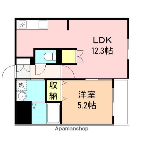 ファーストクラス豊栄(1LDK/3階)の間取り写真
