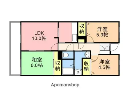 アークハイム新潟(3LDK/5階)の間取り写真