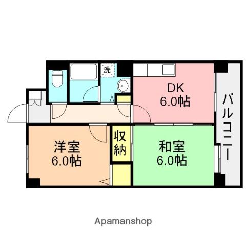 アークハイム新潟(2DK/7階)の間取り写真