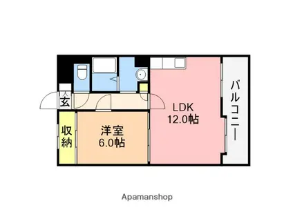 アークハイム新潟(1LDK/5階)の間取り写真